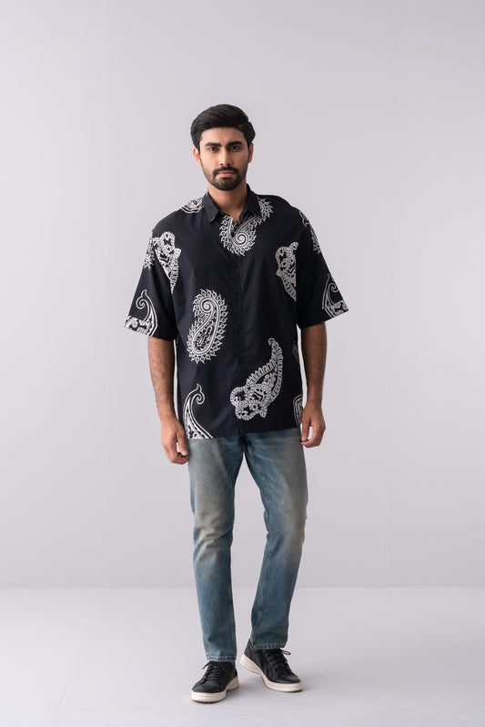 Baggy Fit Printed Casual Shirt