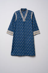 Mid-Length Embroidered Relaxed Fit Ethnic Kurta - One Piece
