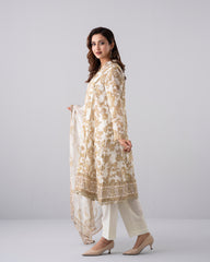 Smart Fit Digital Printed Three-Piece Lawn with Chiffon Dupatta