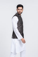 Regular Fit Semi-Formal Jacquard Waistcoat