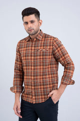 Regular Fit Checkered Cotton Casual Shirt