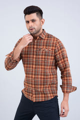 Regular Fit Checkered Cotton Casual Shirt