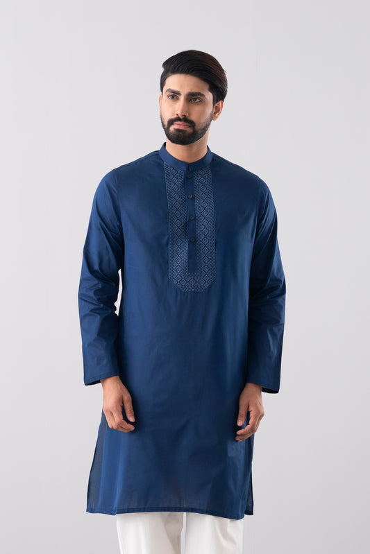 Regular Fit Embroidered Semi-Formal Panjabi
