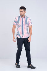Slim Fit Striped Cotton Shirt