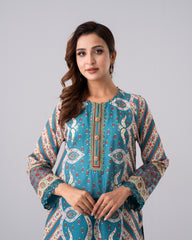 Smart Fit Digital Printed Three-Piece Lawn with Chiffon Dupatta