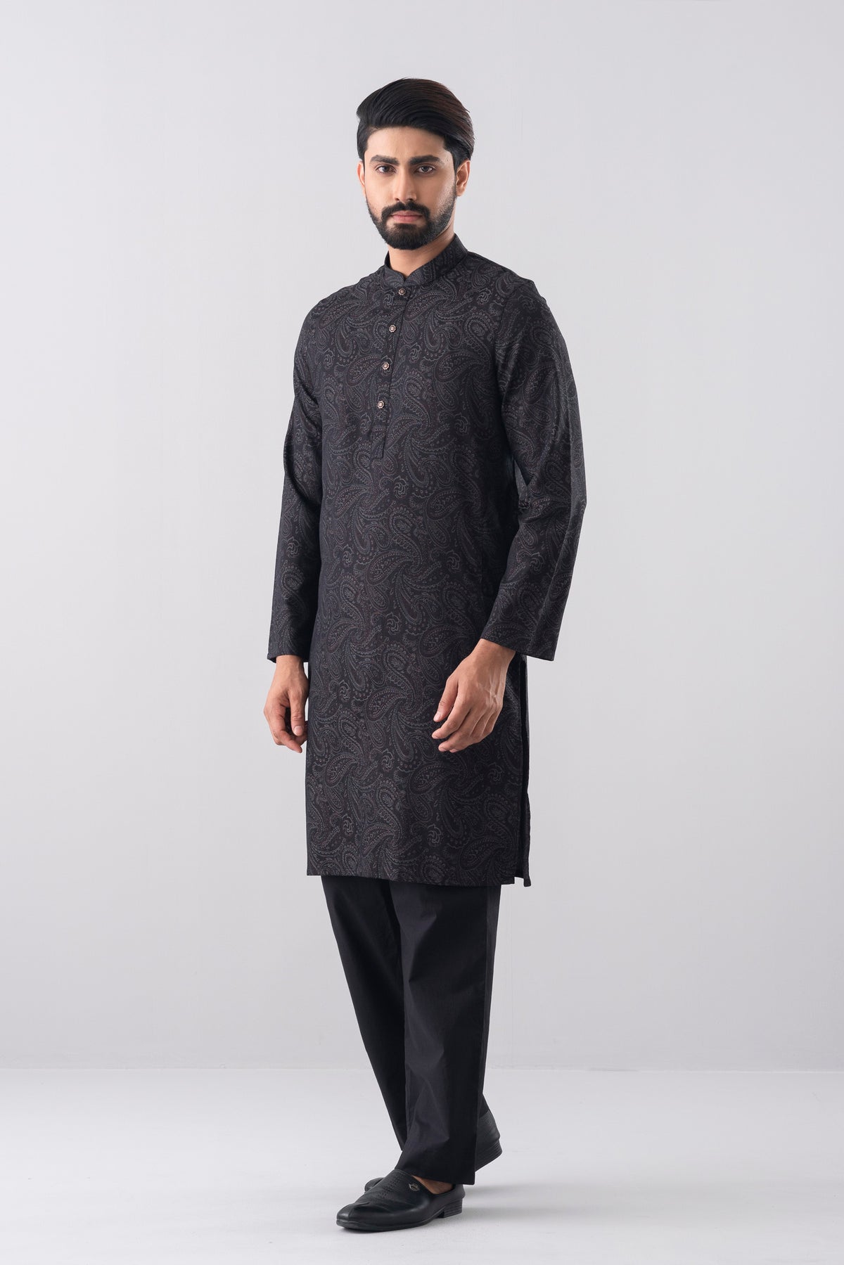 Regular Fit Jacquard Cotton Semi-Formal Panjabi