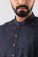 Regular Fit Jacquard Cotton Semi-Formal Panjabi