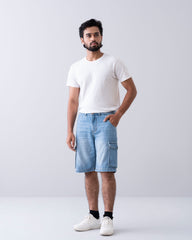 Straight Fit Denim Shorts