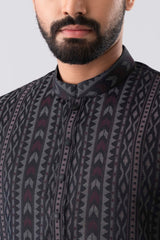 Regular Fit Jacquard Semi-Formal Panjabi