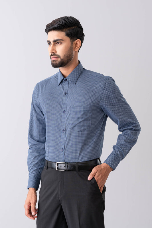Regular Fit Micro-Printed Templeton Formal Shirt