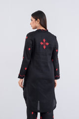 Ready-to-wear Embroidered Two-Piece Set with Matching Bottom
