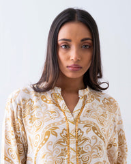Relaxed Fit Printed Two-Piece Ethnic Set