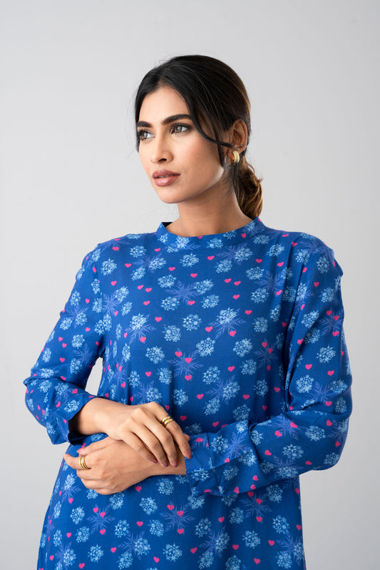 Ditsy Printed Long Dress - Mystika