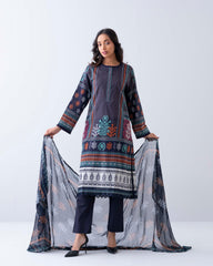 Relaxed Fit Printed Two-Piece Lawn with Chiffon Dupatta