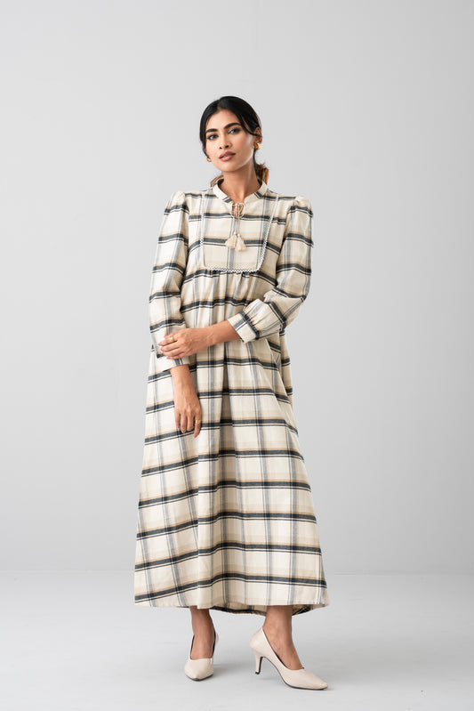 Checkered Long Dress - Mystika