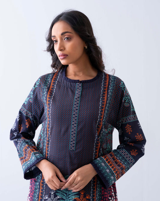 Relaxed Fit Printed Two-Piece Lawn with Chiffon Dupatta
