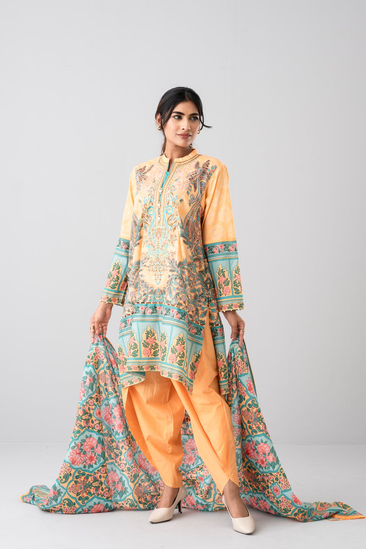 Three-Piece Digital Printed Semi-Formal Lawn