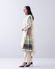 Relaxed Fit Printed Two-Piece Lawn with Chiffon Dupatta