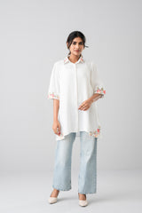 Relaxed Fit Embroidered Viscose Casual Shirt
