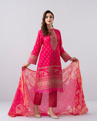 Smart Fit Printed Two-Piece Lawn with Silk Dupatta