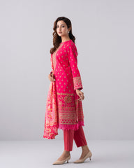 Smart Fit Printed Two-Piece Lawn with Silk Dupatta