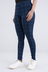 Indigo Laser Printed Jeggings