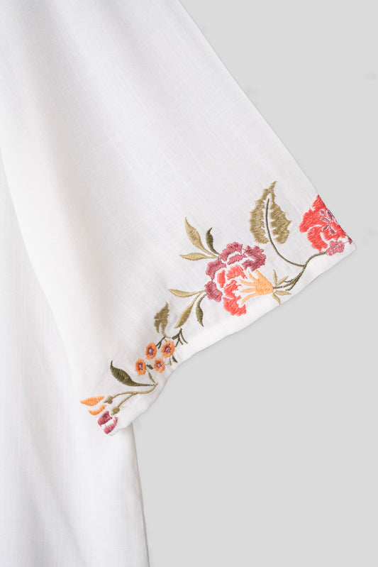 Relaxed Fit Embroidered Viscose Casual Shirt