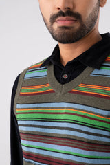Regular Fit Yarn-Dyed Sweater Vest