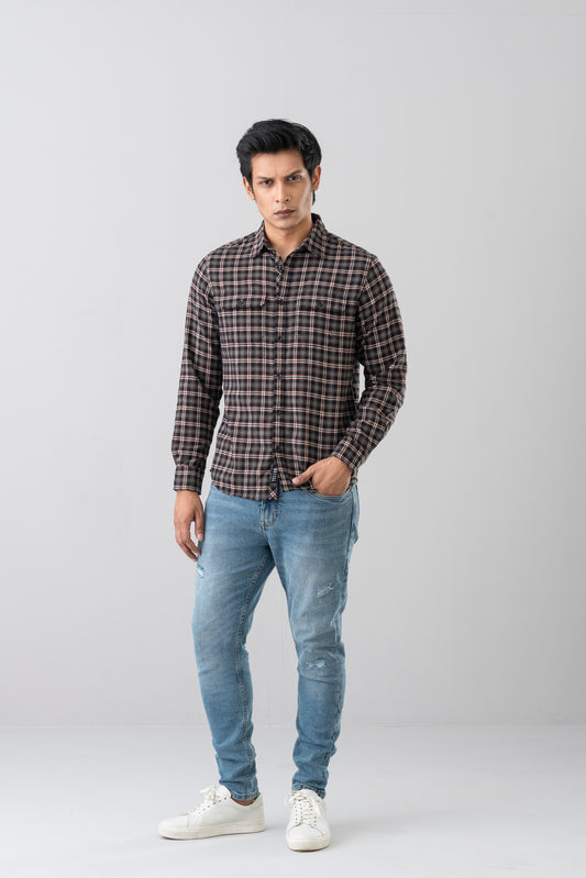 Regular Fit Checkered Casual Shirt