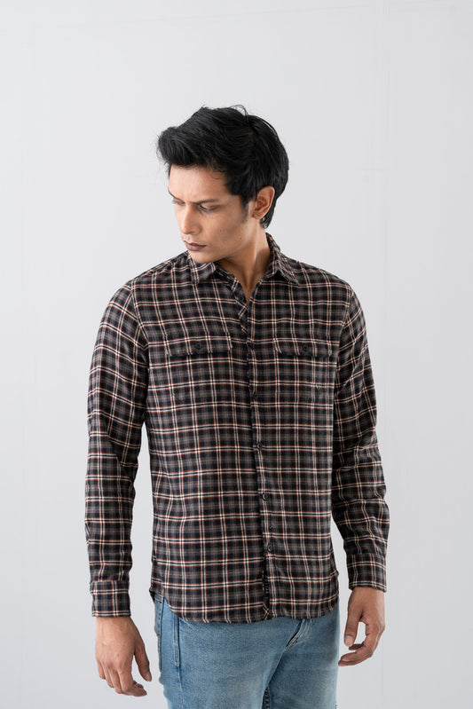 Regular Fit Checkered Casual Shirt