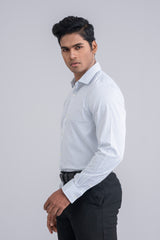 Slim Fit Micro-Printed Formal Shirt