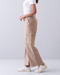 Wide Leg Cargo Twill Pant