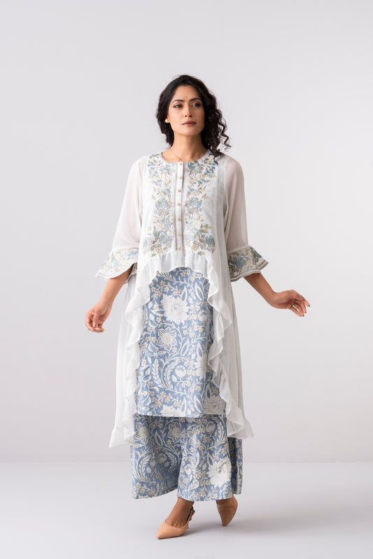 Smart Fit Embroidered Three-Piece Ethnic Set
