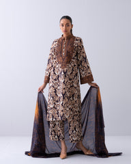 Smart Fit Embroidered Three-Piece Lawn with Silk Dupatta