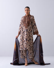 Smart Fit Embroidered Three-Piece Lawn with Silk Dupatta