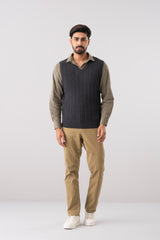 Regular Fit Cable-Knit Sweater Vest