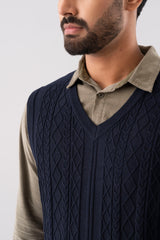Regular Fit Cable-Knit Sweater Vest