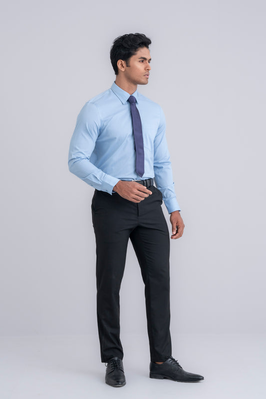Slim Fit Dobby Pinstripe Formal Shirt
