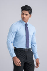Slim Fit Dobby Pinstripe Formal Shirt