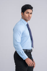 Slim Fit Dobby Pinstripe Formal Shirt