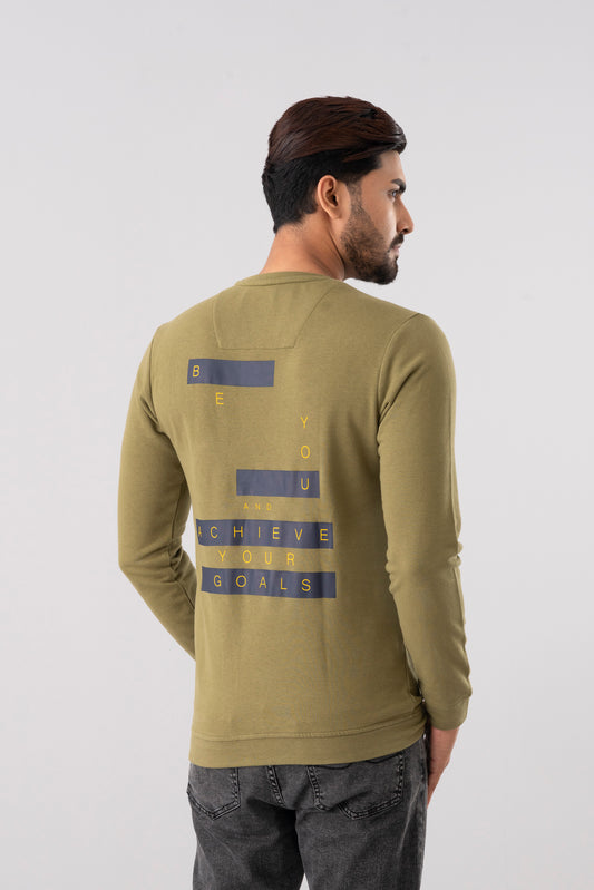 Regular Fit Towel Embroidery Brushed Fleece Sweatshirt