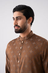 Regular Fit Jacquard Cotton Semi-Formal Panjabi