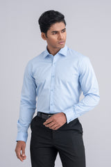 Slim Fit Micro-Printed Formal Shirt