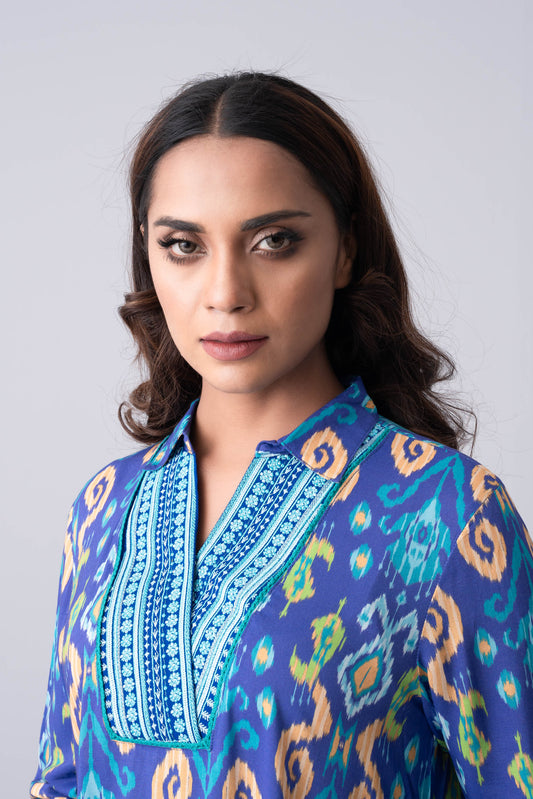 Relaxed Fit Printed Ethnic Kurta - One Piece