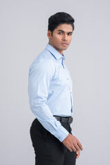 Slim Fit Micro-Printed Formal Shirt