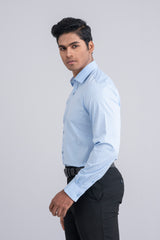 Slim Fit Micro-Printed Formal Shirt