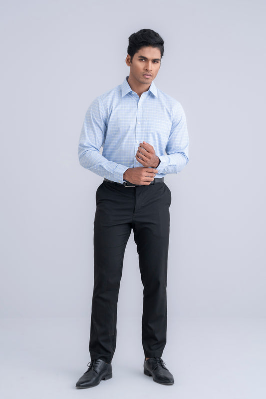 Slim Fit Gingham Check Formal Shirt