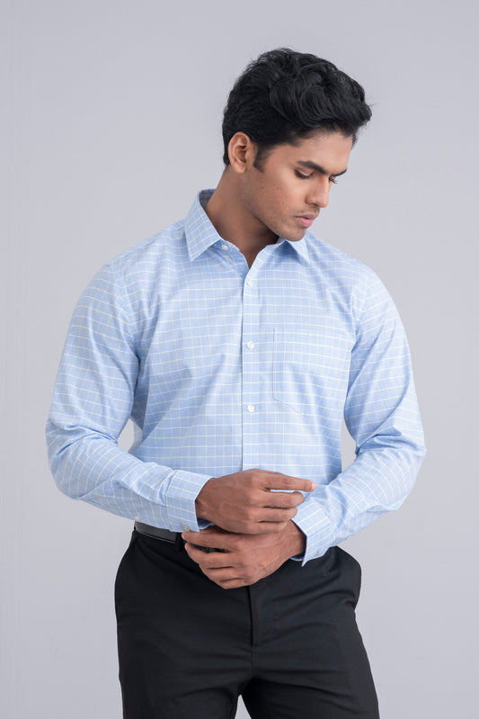 Slim Fit Gingham Check Formal Shirt