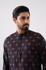 Regular Fit Jacquard Cotton Semi-Formal Panjabi