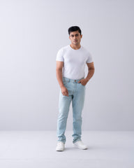 Straight Fit Blue Jeans